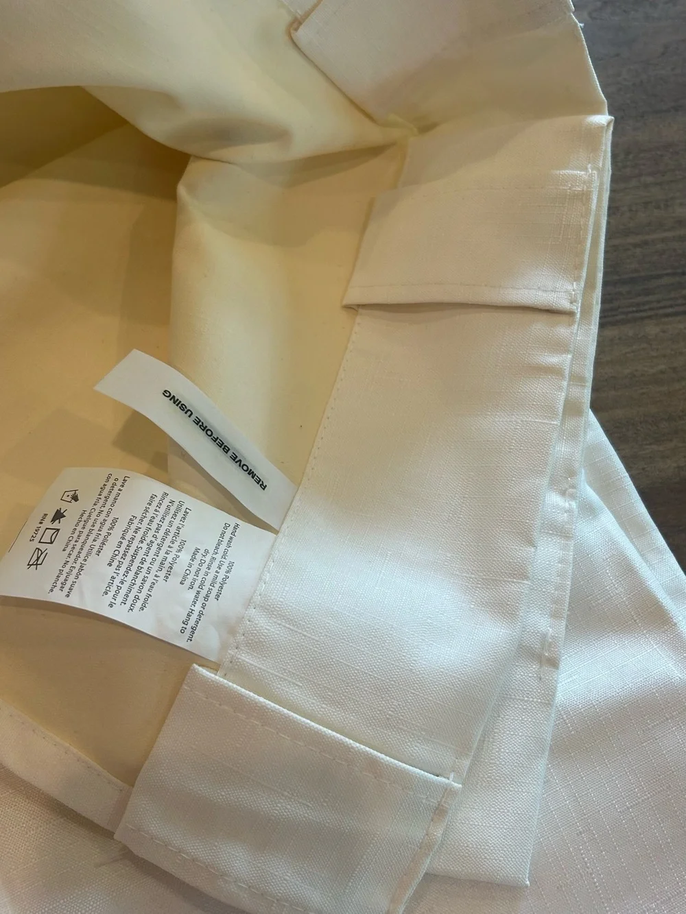White Linen-Style curtains (2 panel set) measurements shown in picture